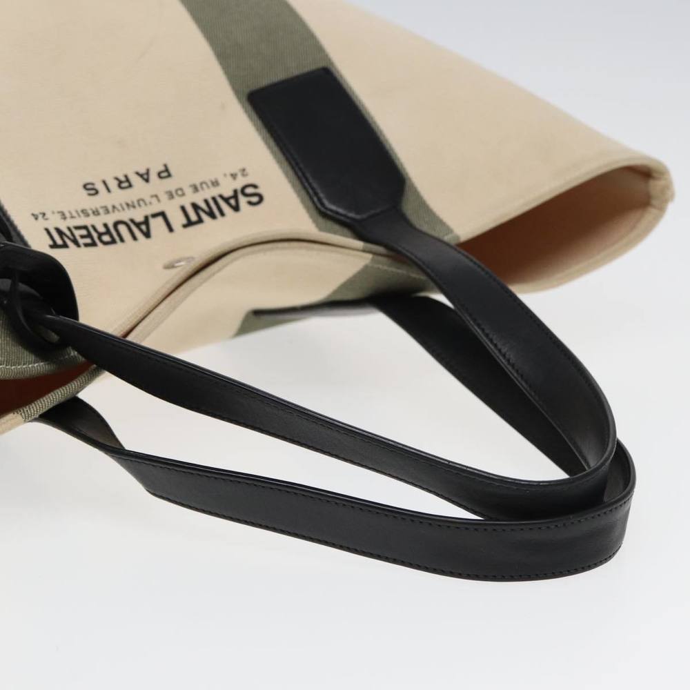 SAINT LAURENT Tote Bag Canvas Beach Shopping East West Beige Auth bs16034 - Picture 8 of 16